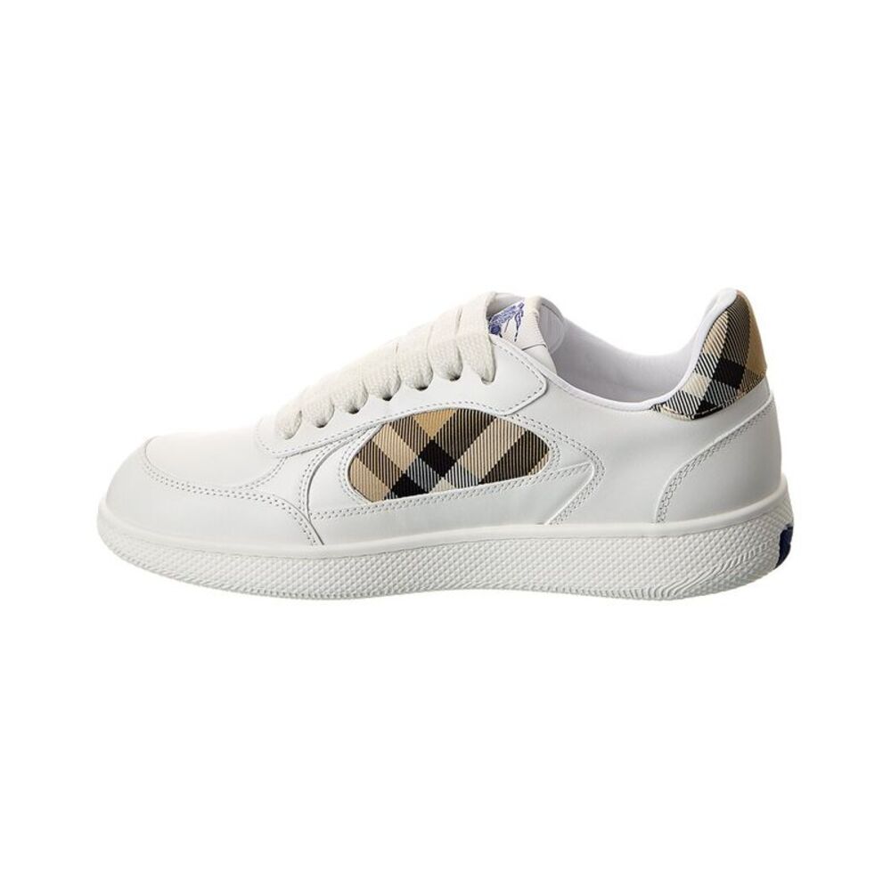 Burberry Terrace Check Canvas & Leather Sneaker, White - Picture 2 of 5